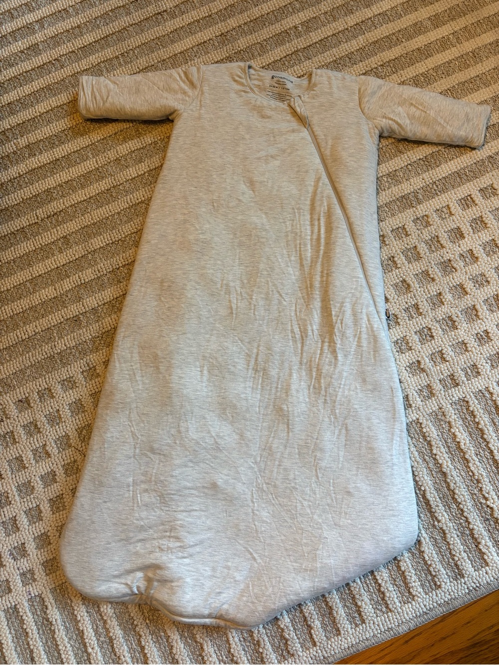 Neutral Light Gray Long Sleeved Sleep Sack Pajama by Gunamuna